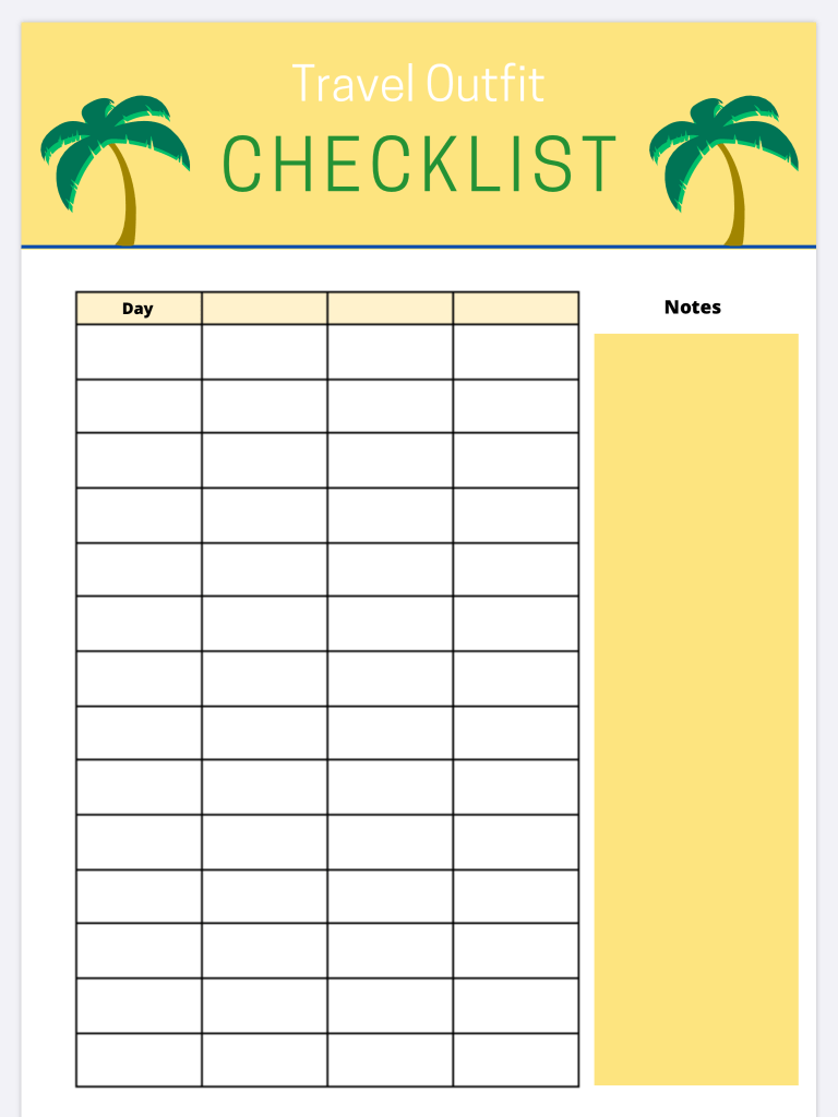Travel outfit planner