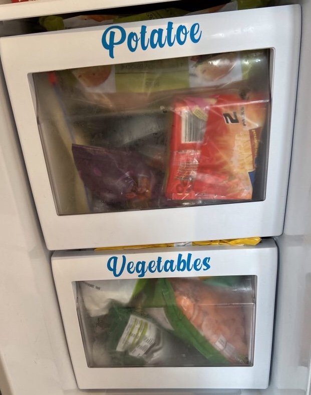 Freezer drawer labels